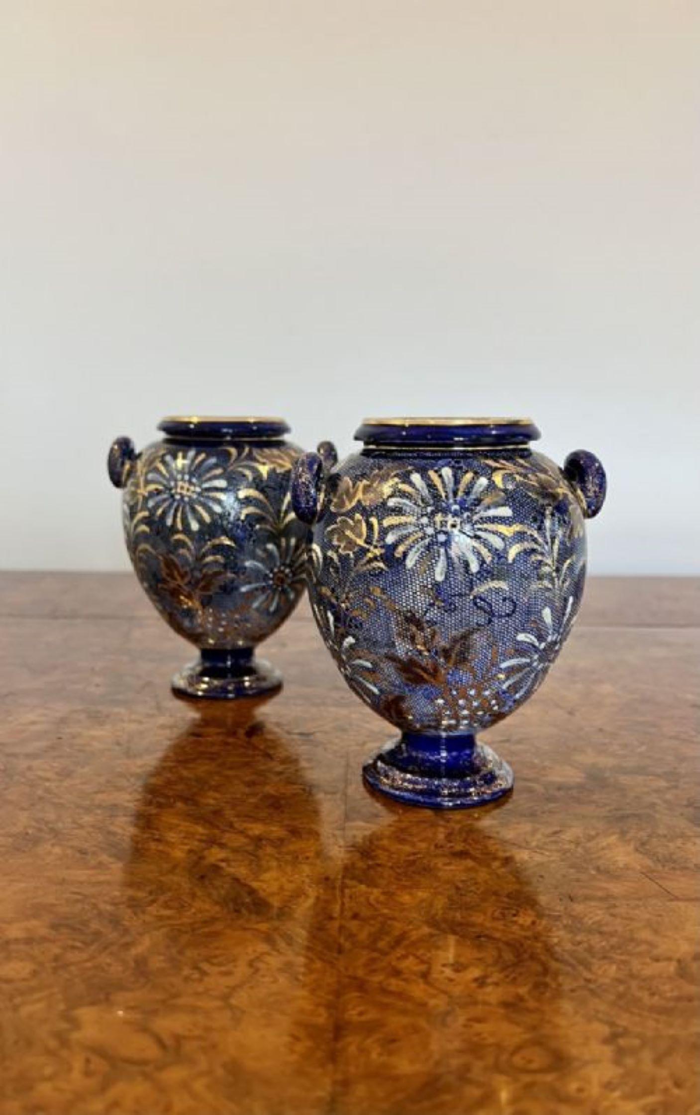 19th Century Small pair of  antique Doulton vases  For Sale