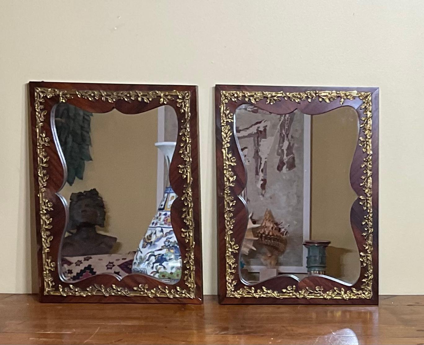 French Small Pair of Antique Wall Mirror For Sale