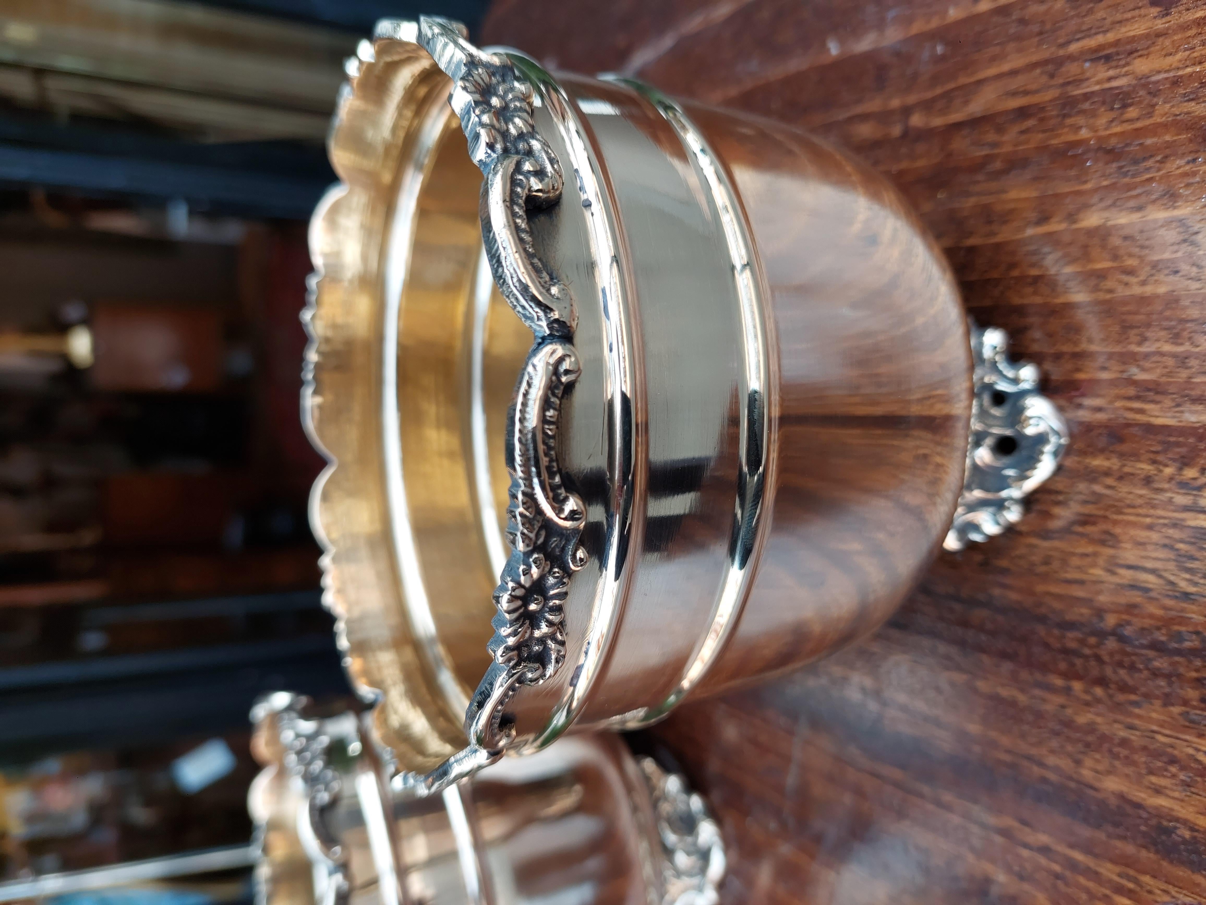 Small Pair of Art Nouveau Brass Planters For Sale 2
