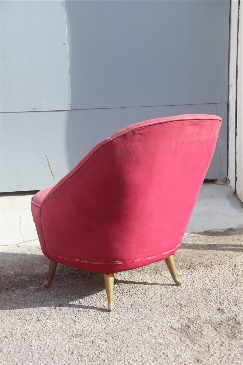 Mid-20th Century Small Pair of Chairs Mid-Century Italian Design Gio Ponti for Isa Bergamo Pink 
