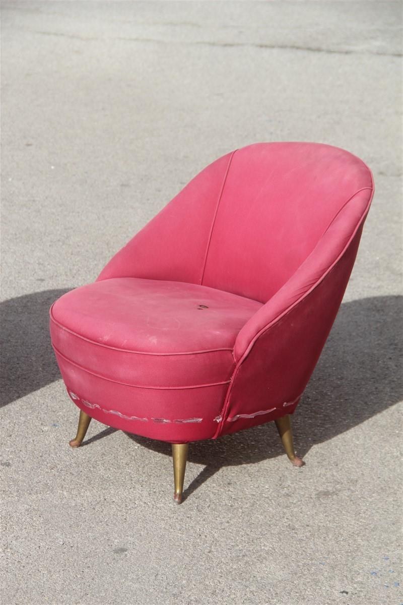 Small Pair of Chairs Mid-Century Italian Design Gio Ponti for Isa Bergamo Pink  3
