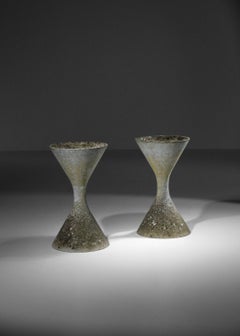 Petite paire de jardinières de diabolo Willy Guhl des années 60