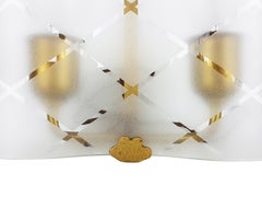 Small Pair of Italian Bent Glass and Brass 1940s Sconces