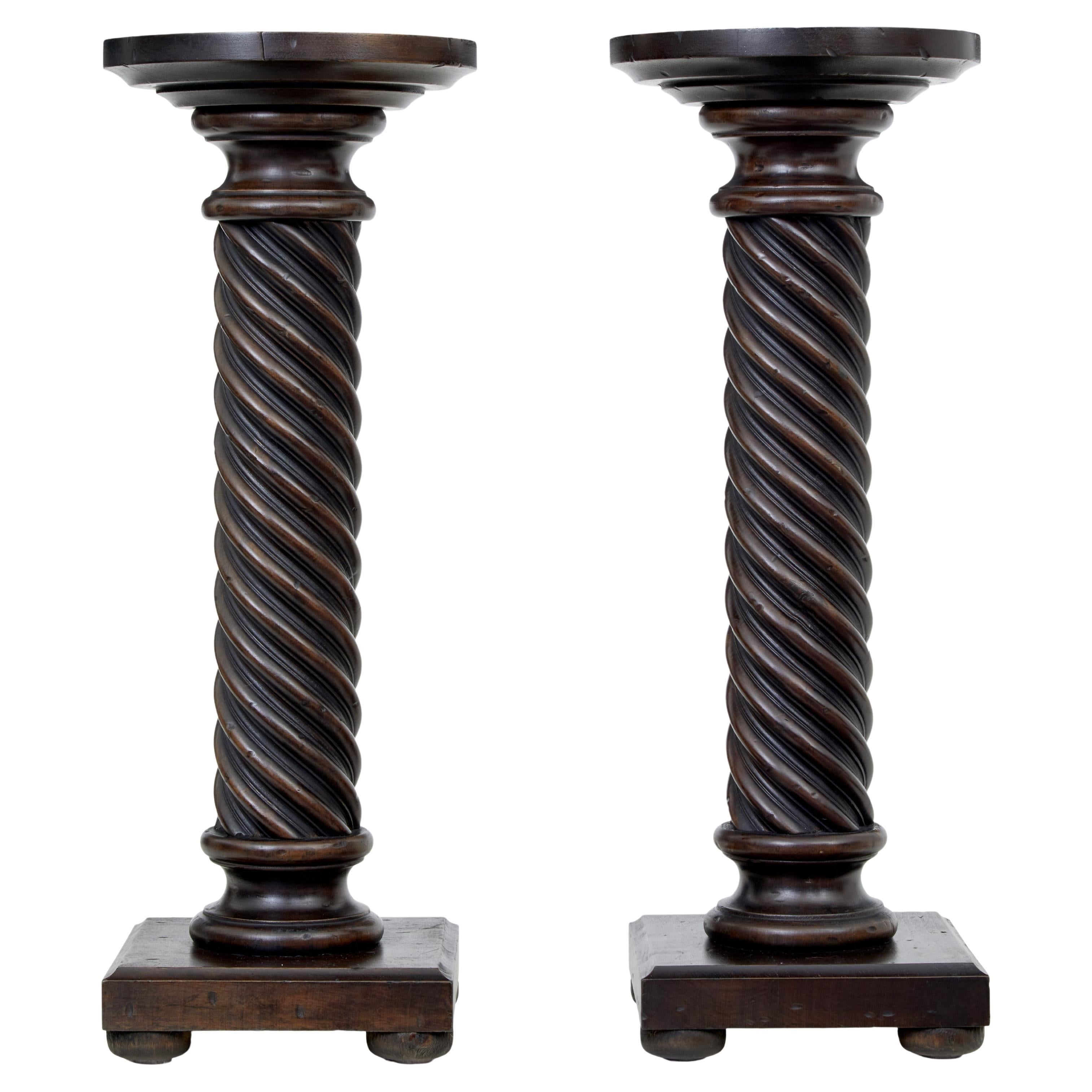 Large 19th Century Mahogany Fluted Column Pedestal at 1stDibs