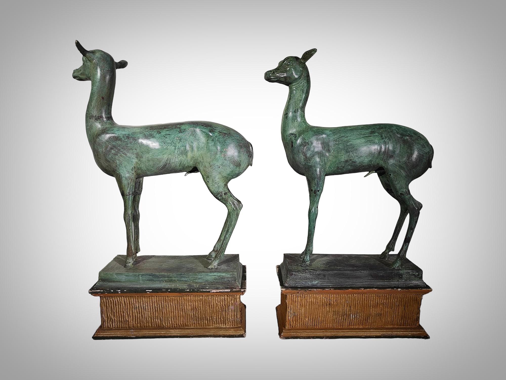 Small Pair Of Pompeian Deer From Herculaneum For Sale 3