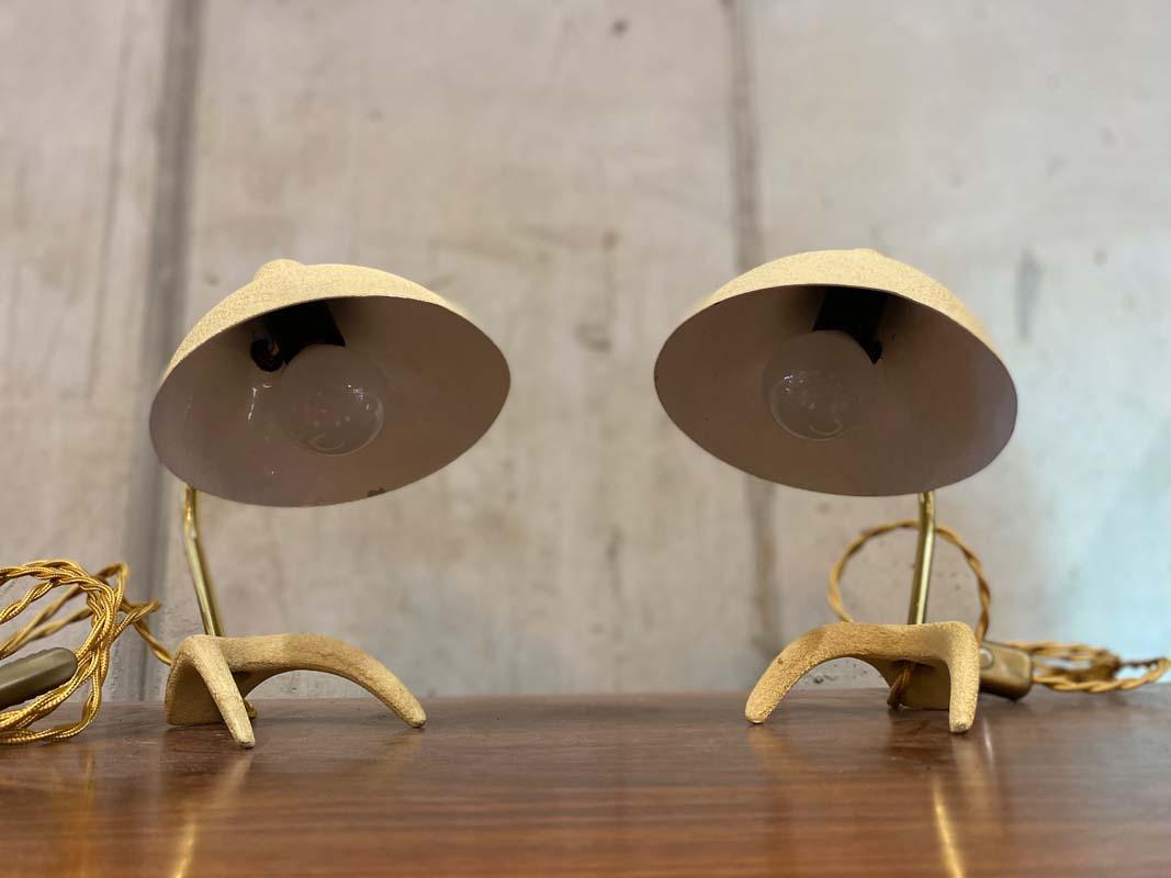 Metal Small Pair of Table Lamps by Louis C. Kalff for Cosack Brothers, 1950s