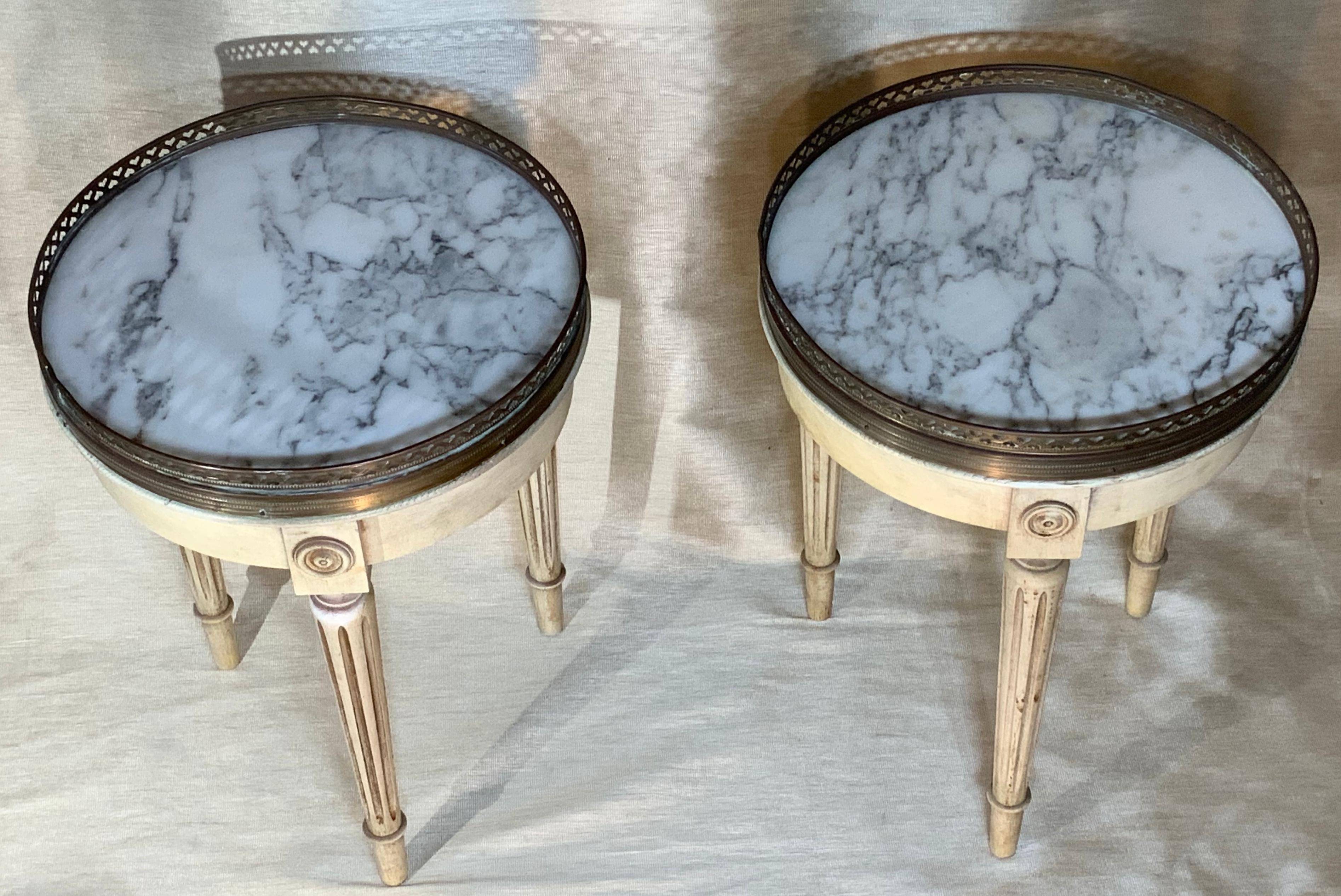 American Small Pair of Vintage Bouillotte Style Tables