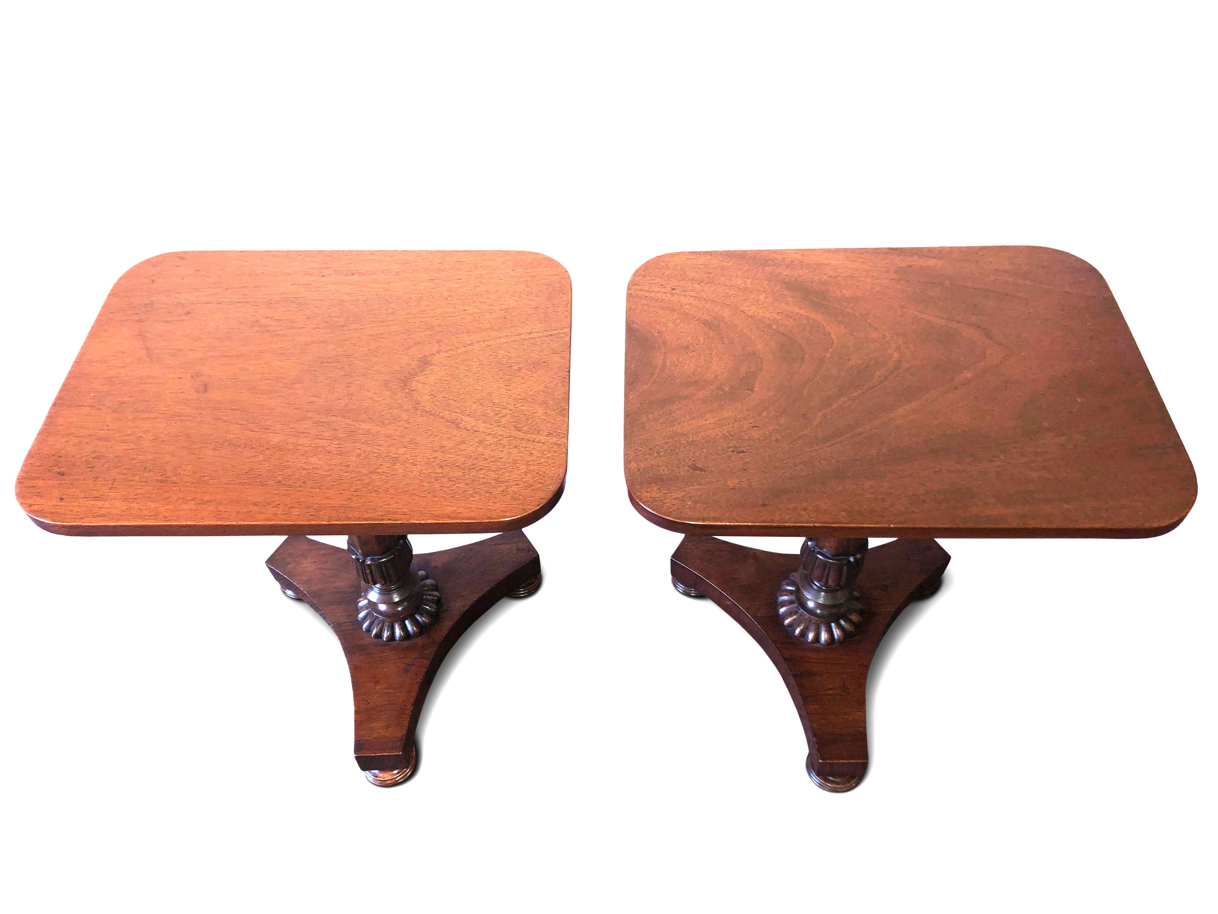 Carved Side Tables, Mahogany, Pair of William IV circa 1835  For Sale