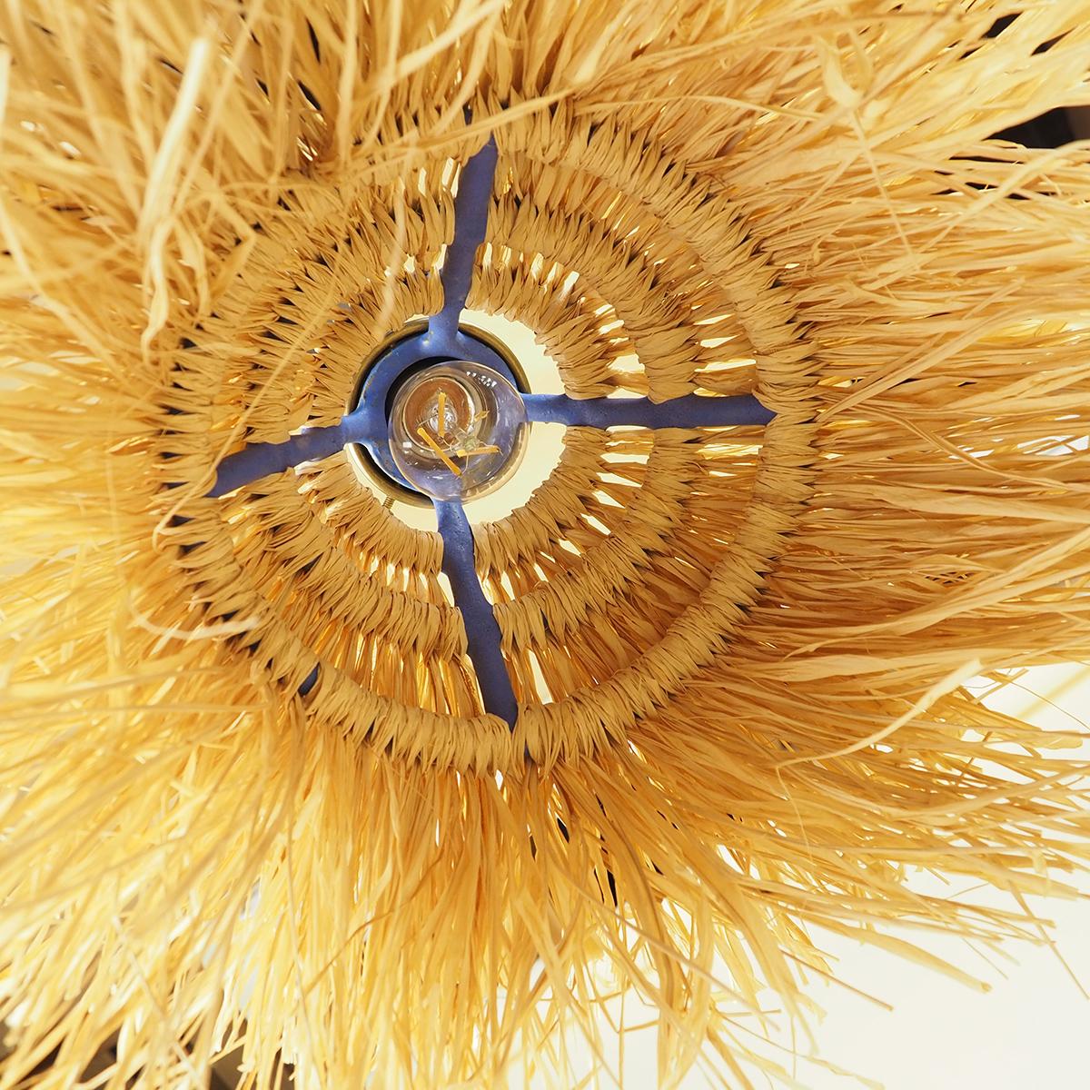 American Small Palapa Pendant By Nani Goods,  Ceramic Raffia Pendant For Sale