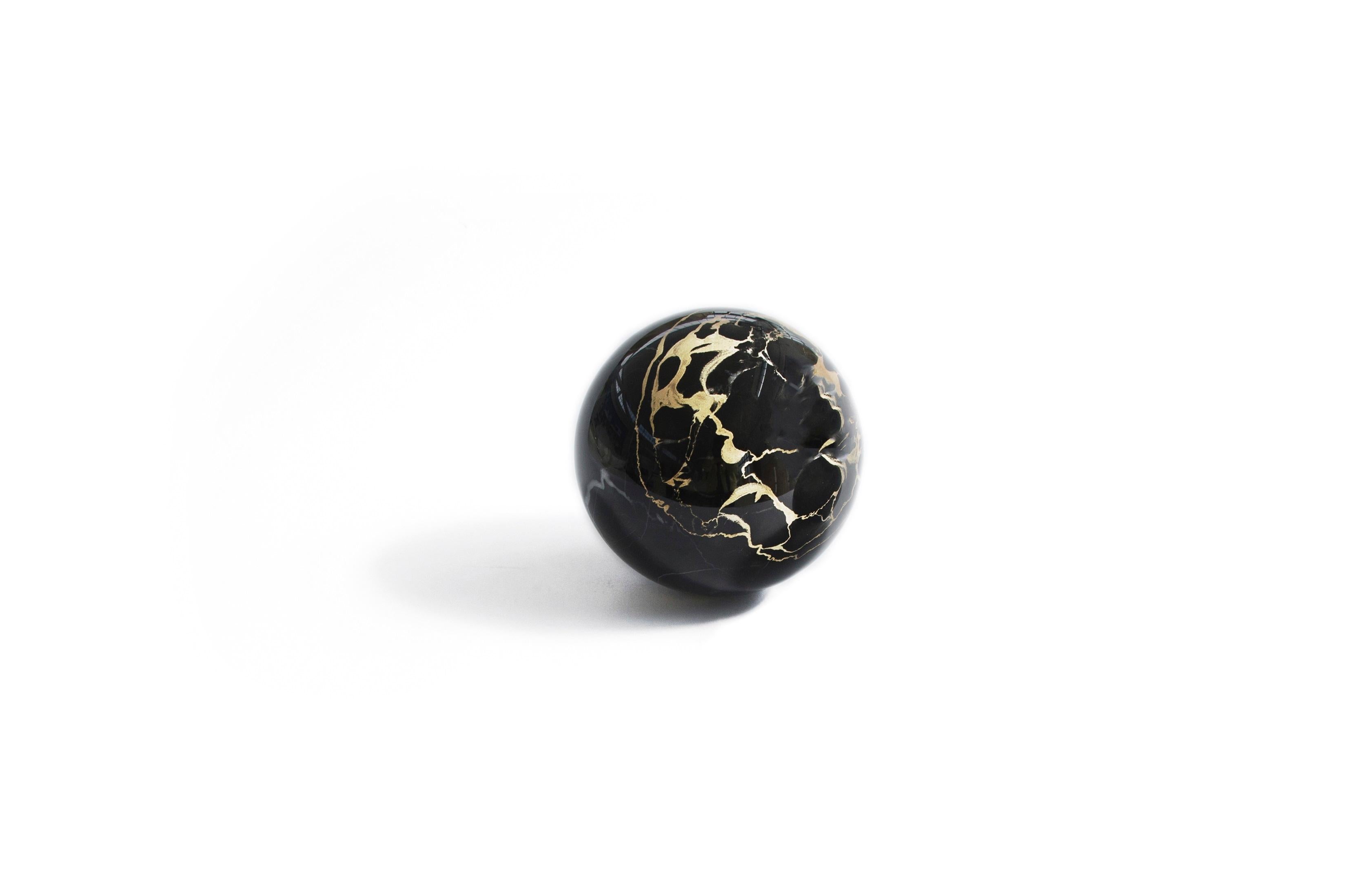 black and white marble ball