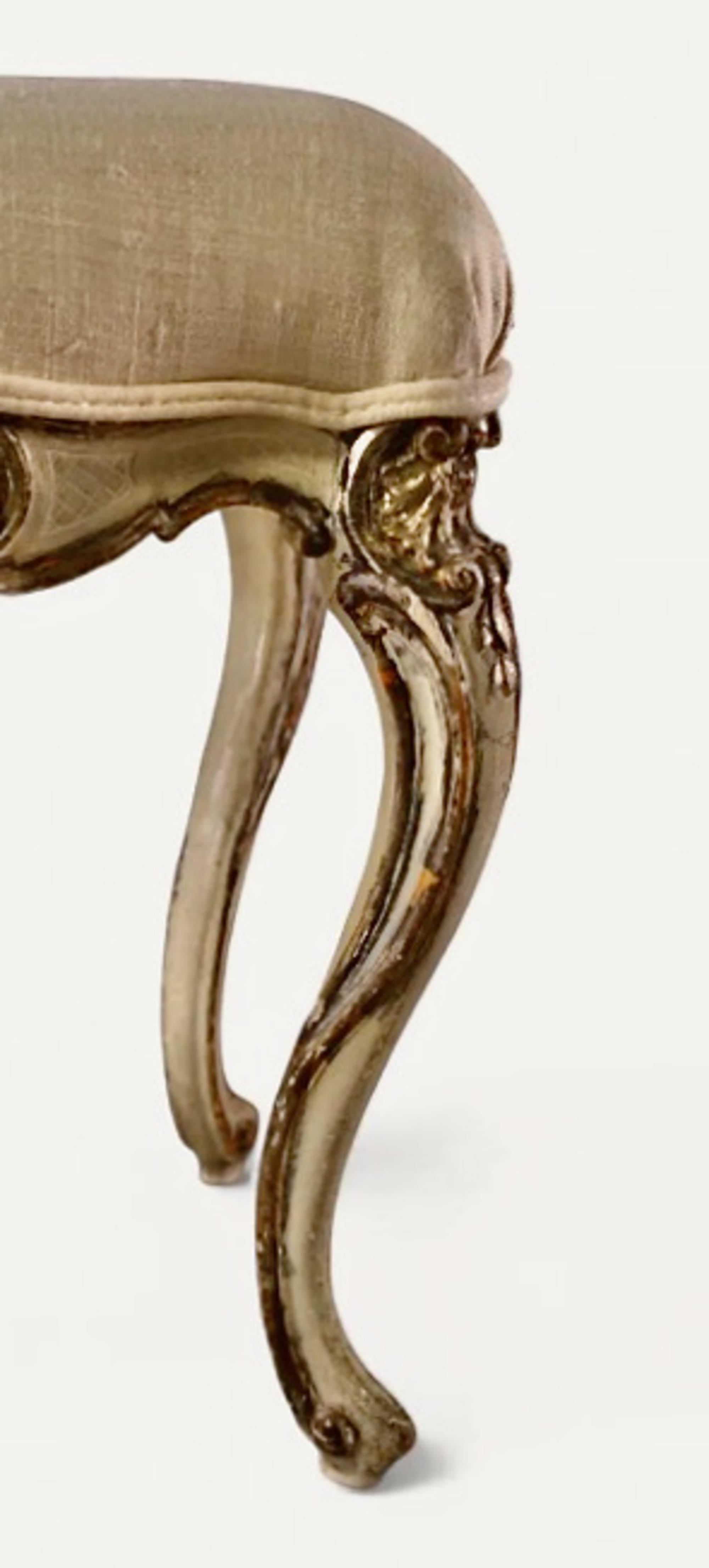 Italian Small Parcel Gilt Vanity Stool For Sale