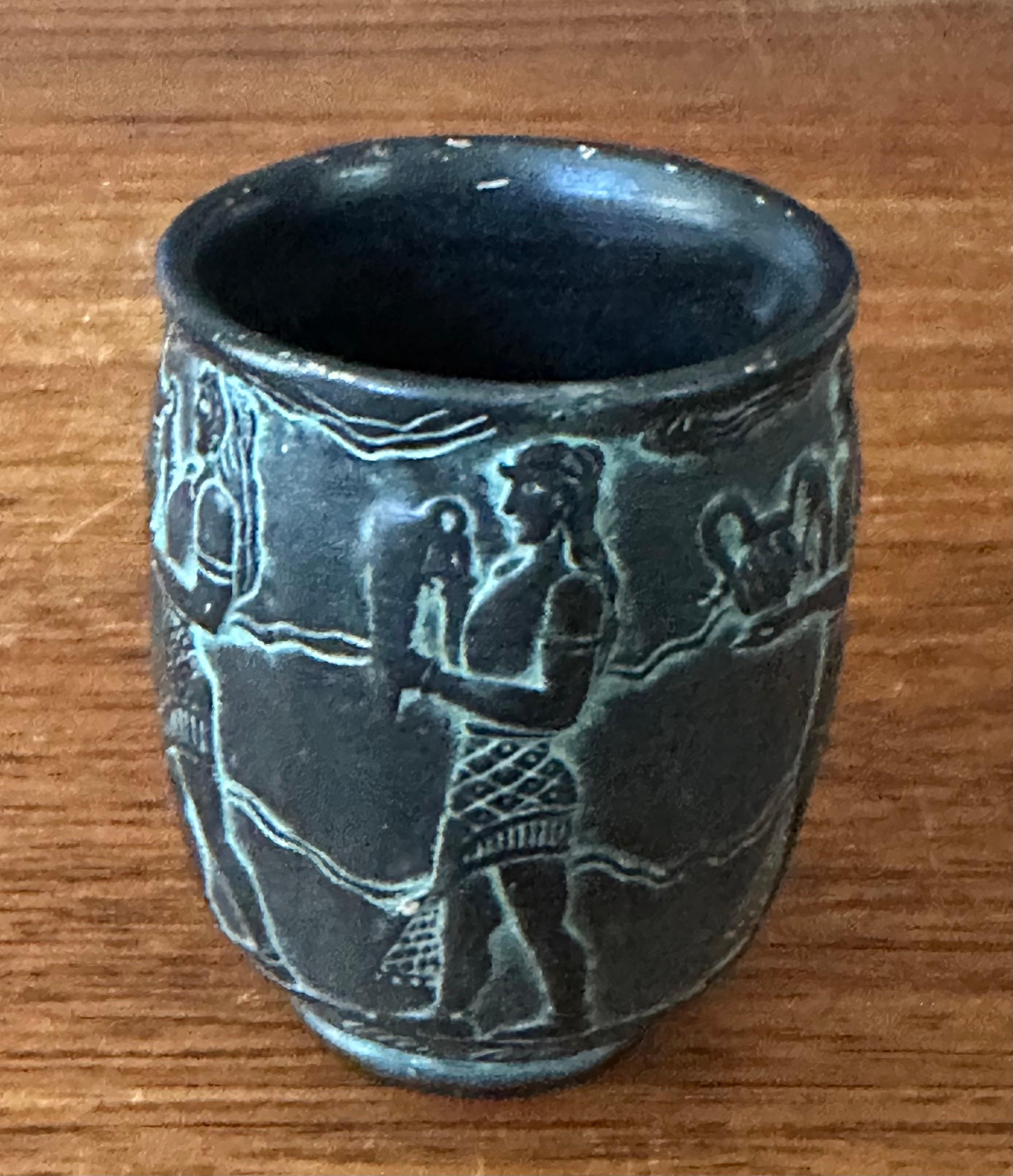 Small Patinated Bronze Greek Vase In Good Condition For Sale In San Diego, CA