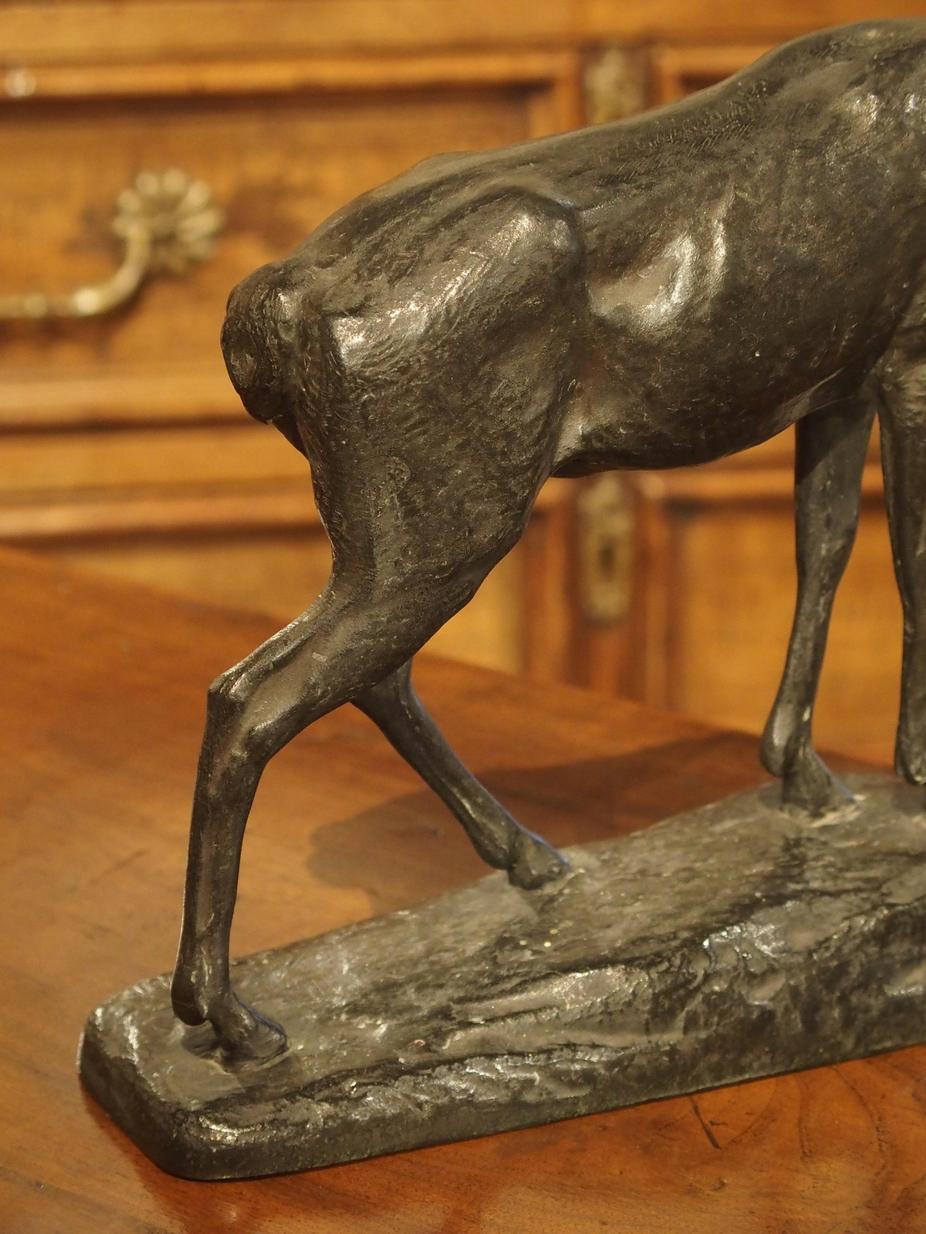 Small Patinated Bronze Statue of a Stag by Gardet, Late 19th Century, France 6