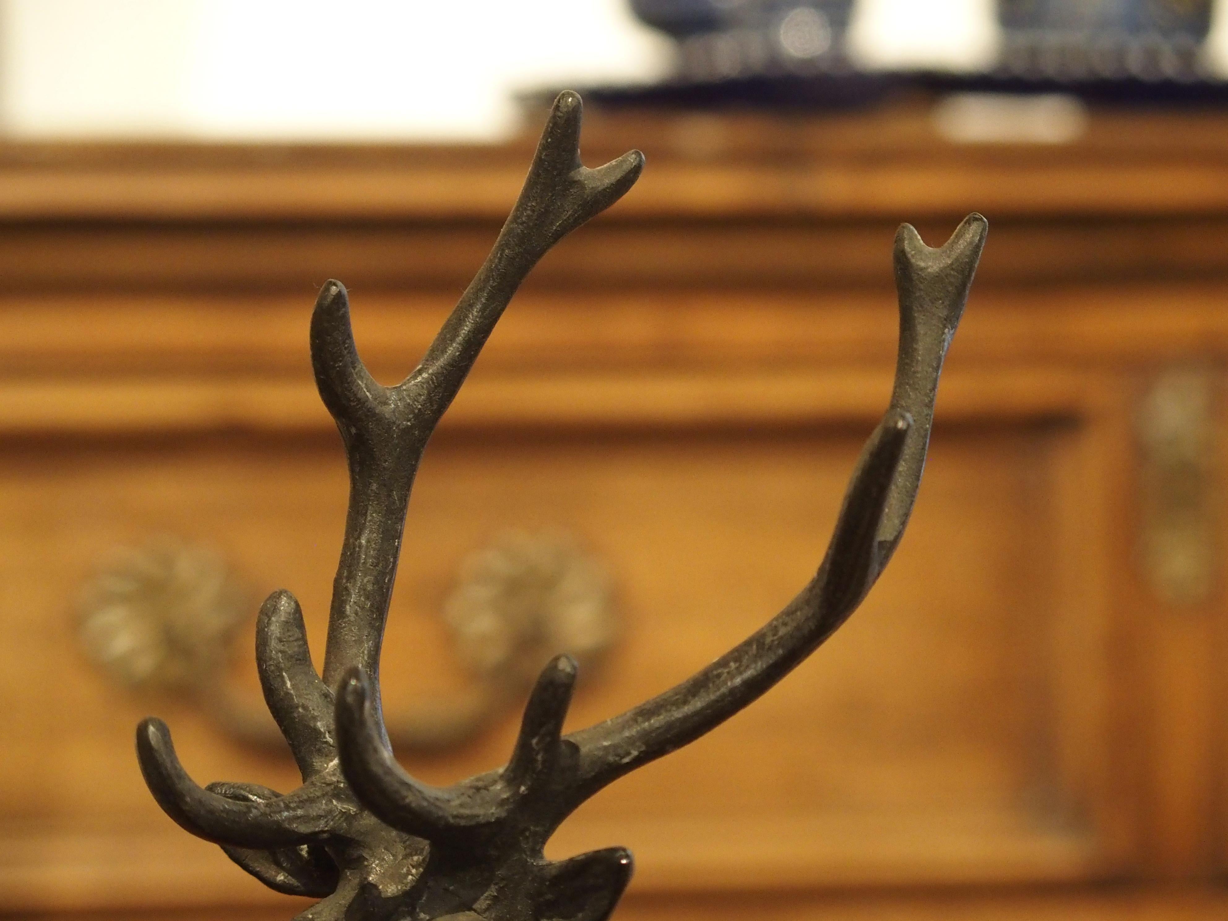 Small Patinated Bronze Statue of a Stag by Gardet, Late 19th Century, France 1