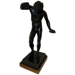 Small Patinated Grand Tour Bronze of Dancing Pan