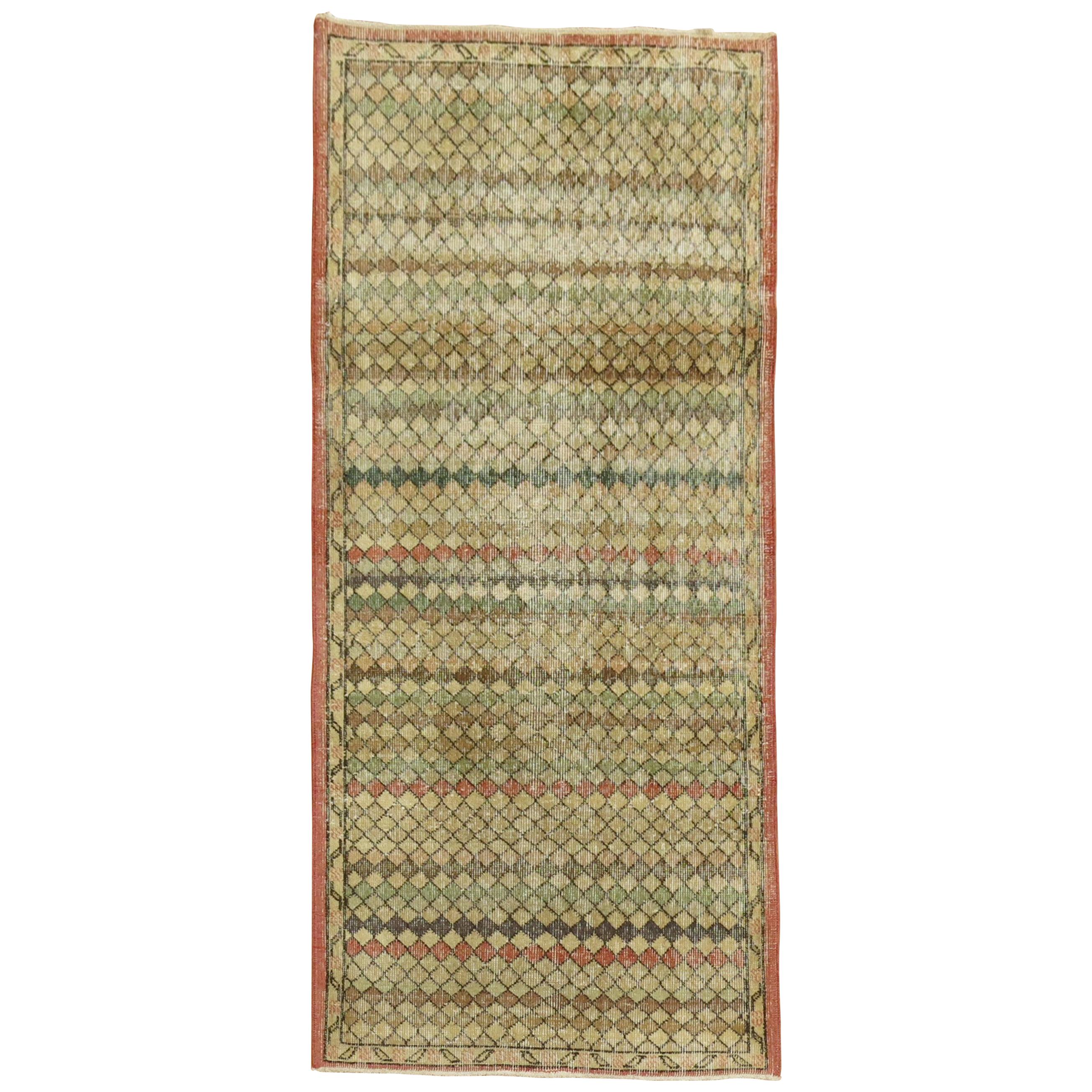 Small Pattern Turkish Deco Runner For Sale