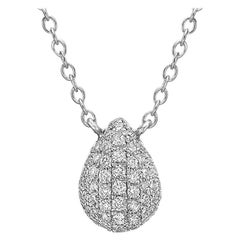 Small Pavé Diamond Pear-Shaped Pendant