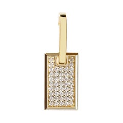 AS29 Small Pave Diamond Tag Single Earring in 18k Yellow Gold