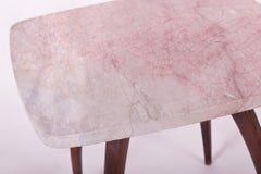 Small Pavouk Table, Marble Top, Walnut, Jindrich Halabala, 1940s Czechia