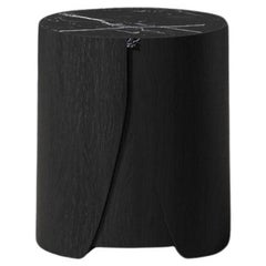 Small Perianth Table in Oak and Nero Marquina Marble by Haymann Editions