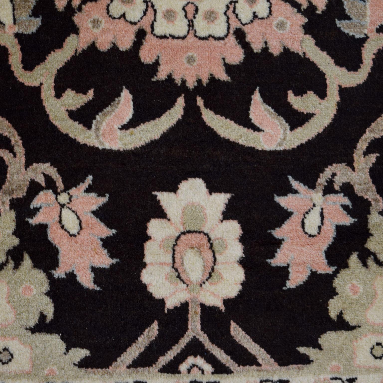 Sarouk Farahan Wool Persian Farahan Rug, Pink, Black, and Gray, 2’ x 4’ For Sale