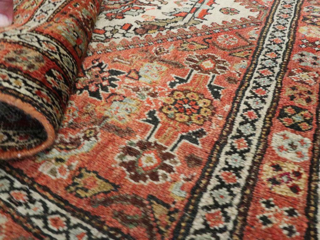 Small Persian Fereghan Folk Rug in Rust and Ivory 3