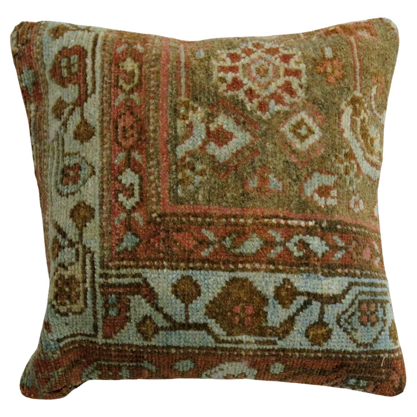 Small Persian Malayer Rug Pillow For Sale