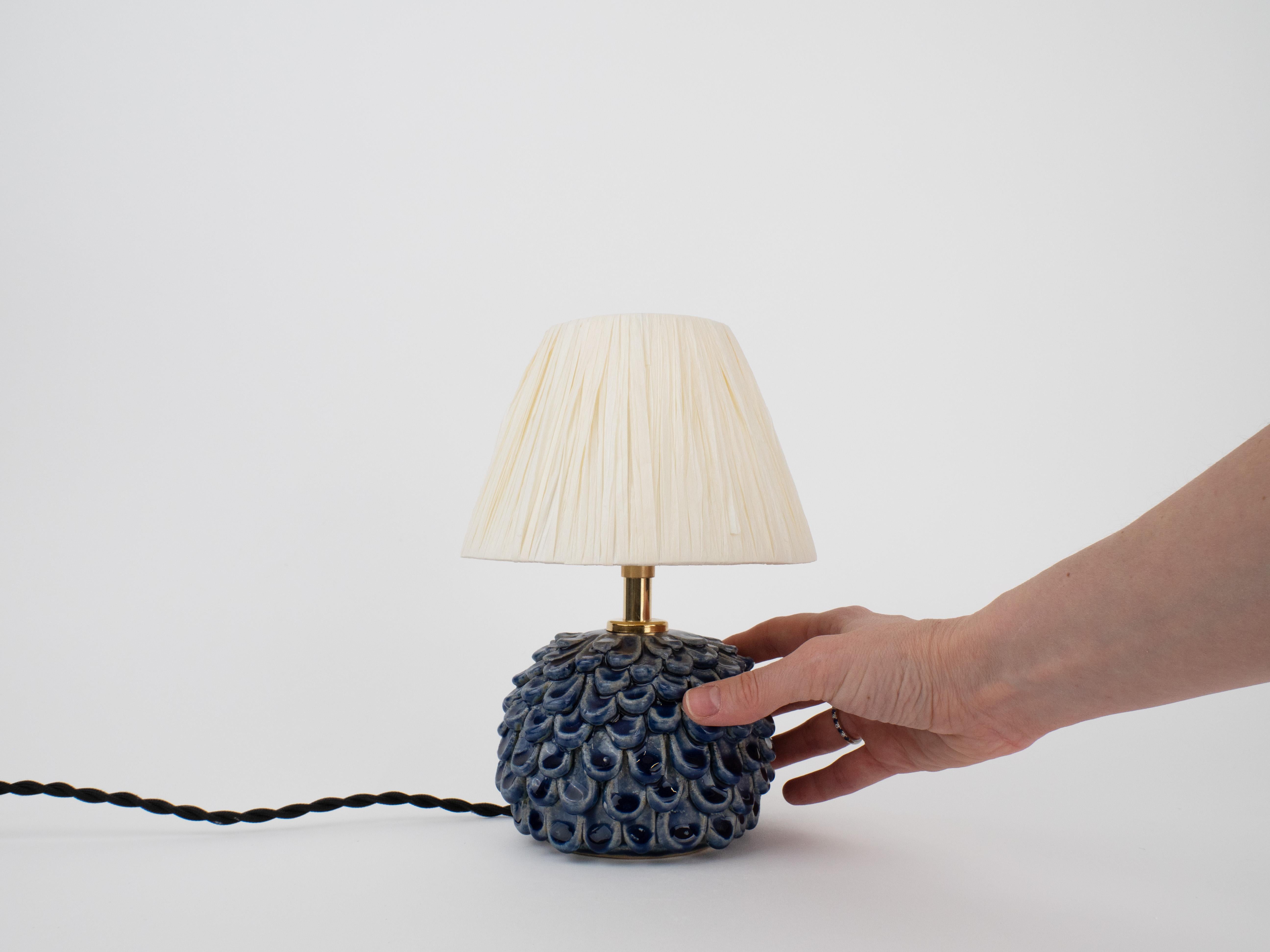 Contemporary Small Petal Blue Table Lamp For Sale