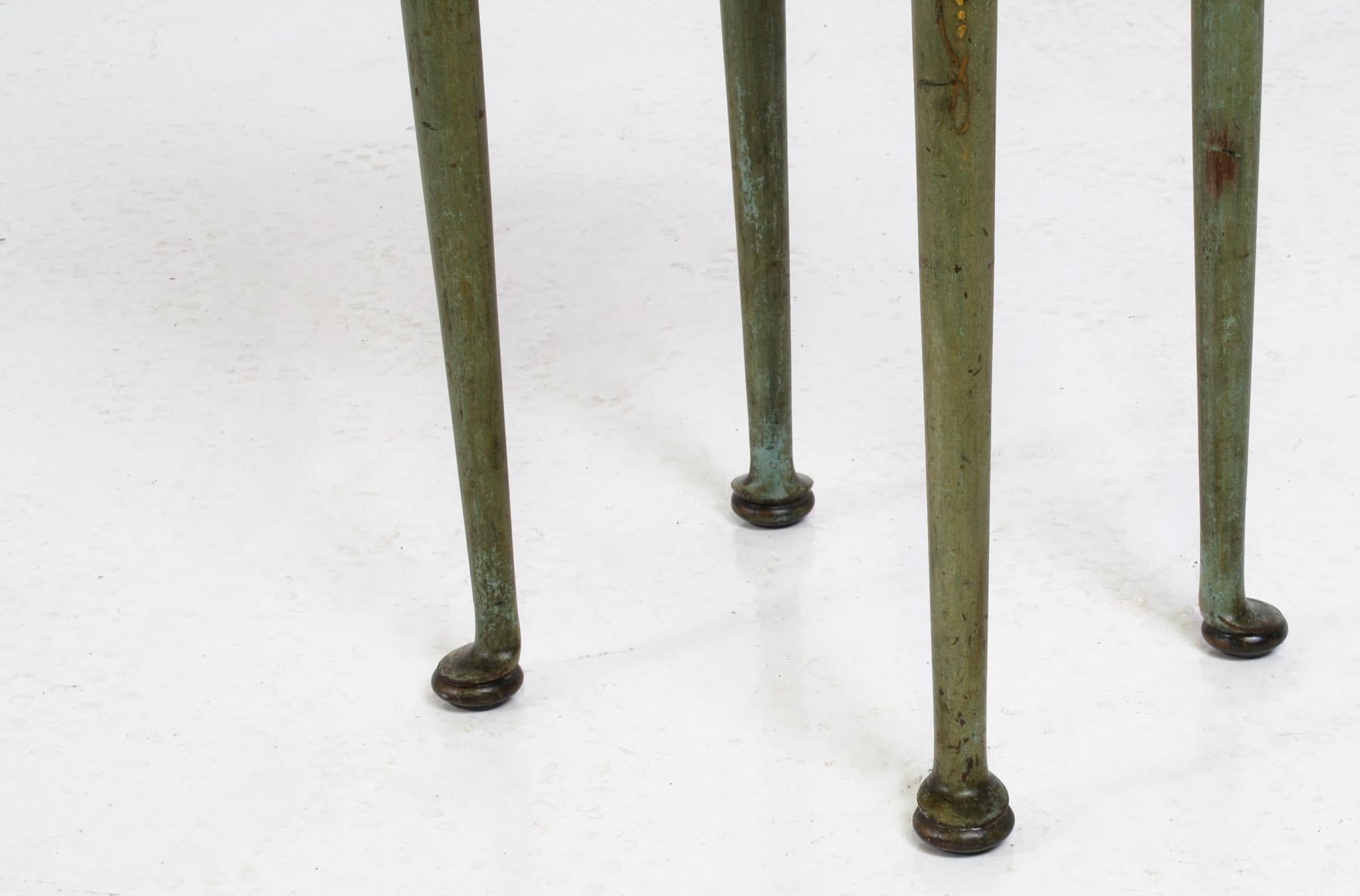 Small Petite Elegant Antique Green and Gilt Chinoiserie Occasional Side Table 9