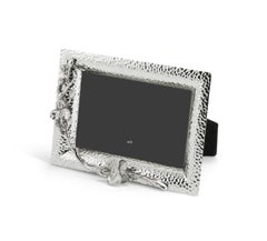 Piccolo portafoto con design/One bianco, realizzato in nichel placcato di alta qualità