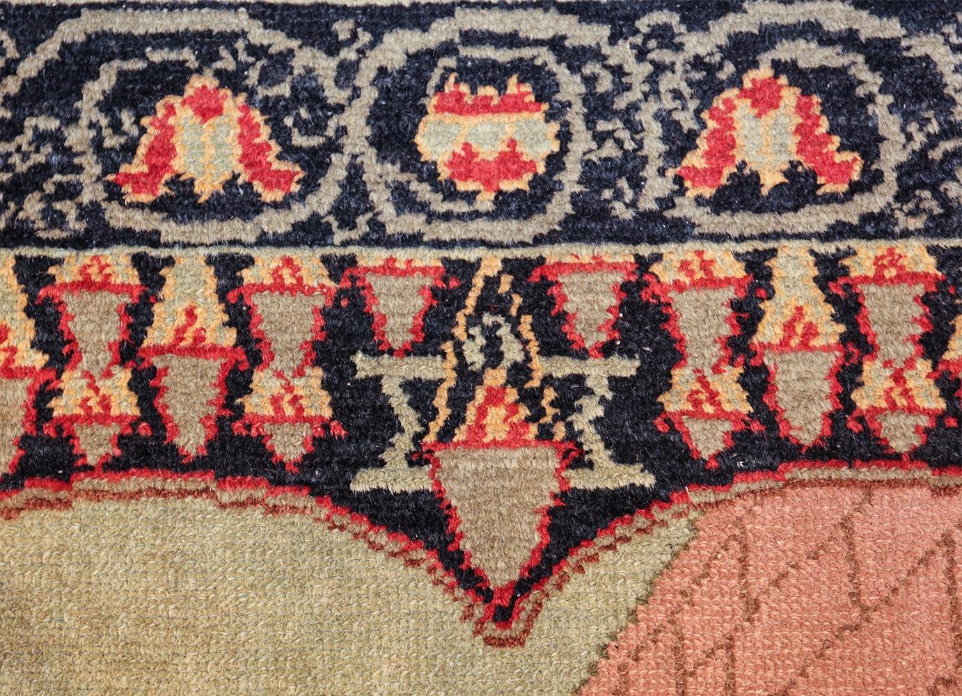 Bildhafter antiker israelischer Marbediah-Teppich. Größe: 0,79 m x 1,1 m  (Handgeknüpft) im Angebot