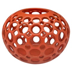 Small Pierced Ceramic Orb Vessel/Candleholder