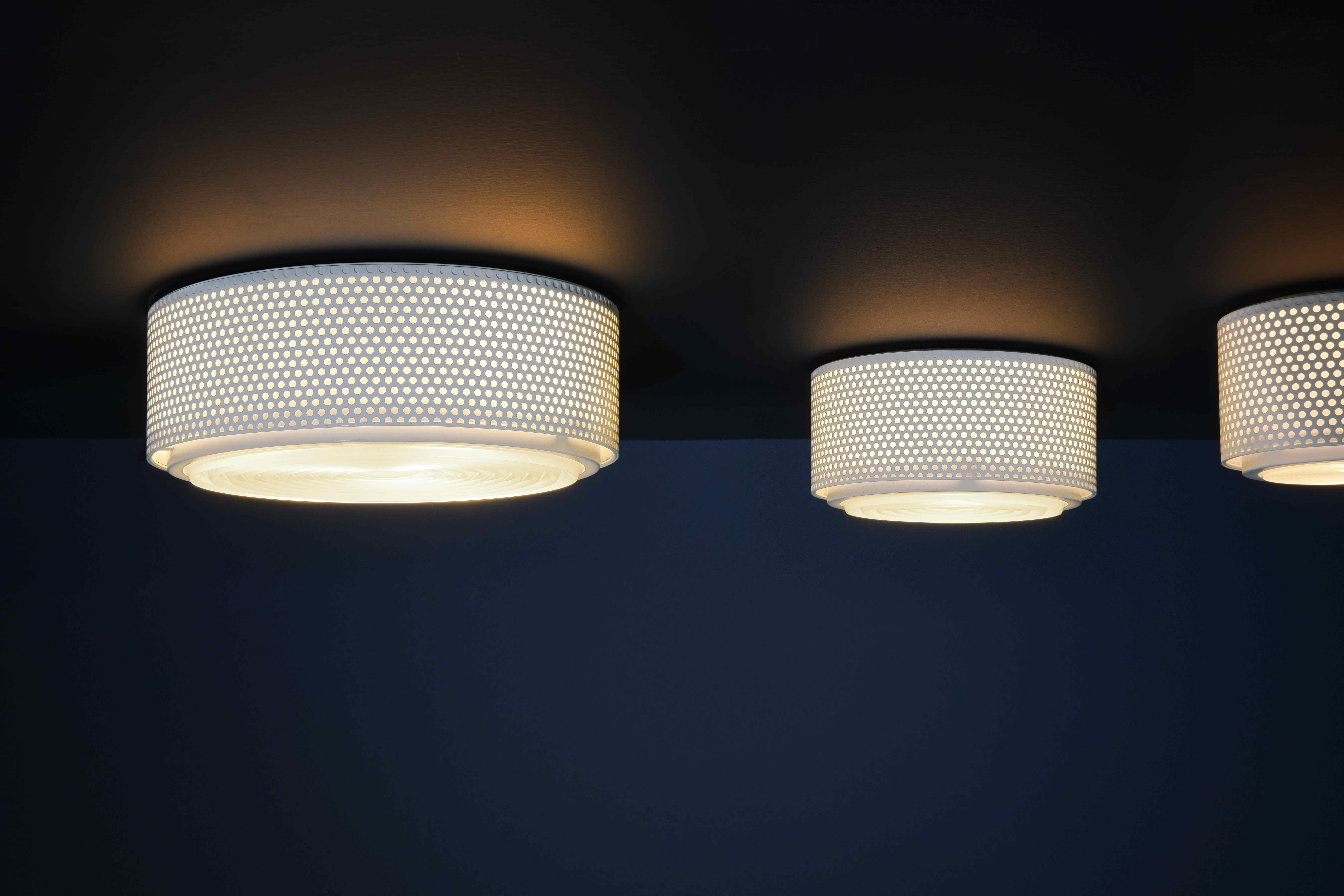 French Small Pierre Guariche 'G13' Wall or Ceiling Light for Sammode Studio in Black For Sale