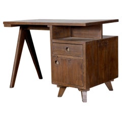 Small Pierre Jeanneret Desk in Solid Teak for the Chandigarh Project ca. 1960
