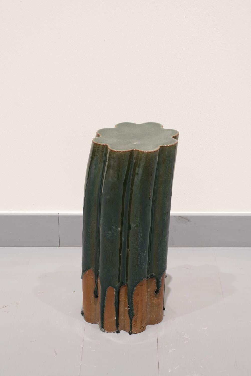 Glazed Small Pillar Stool by Milan Pekař For Sale