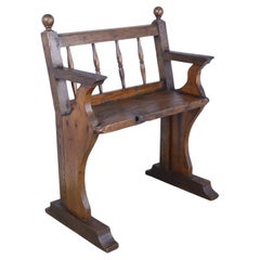 Antique Small Pine and Oak Bench