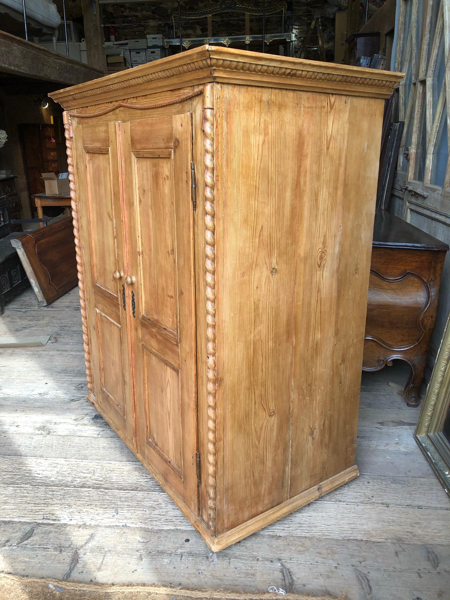 French Provincial Small Pine Armoire, French