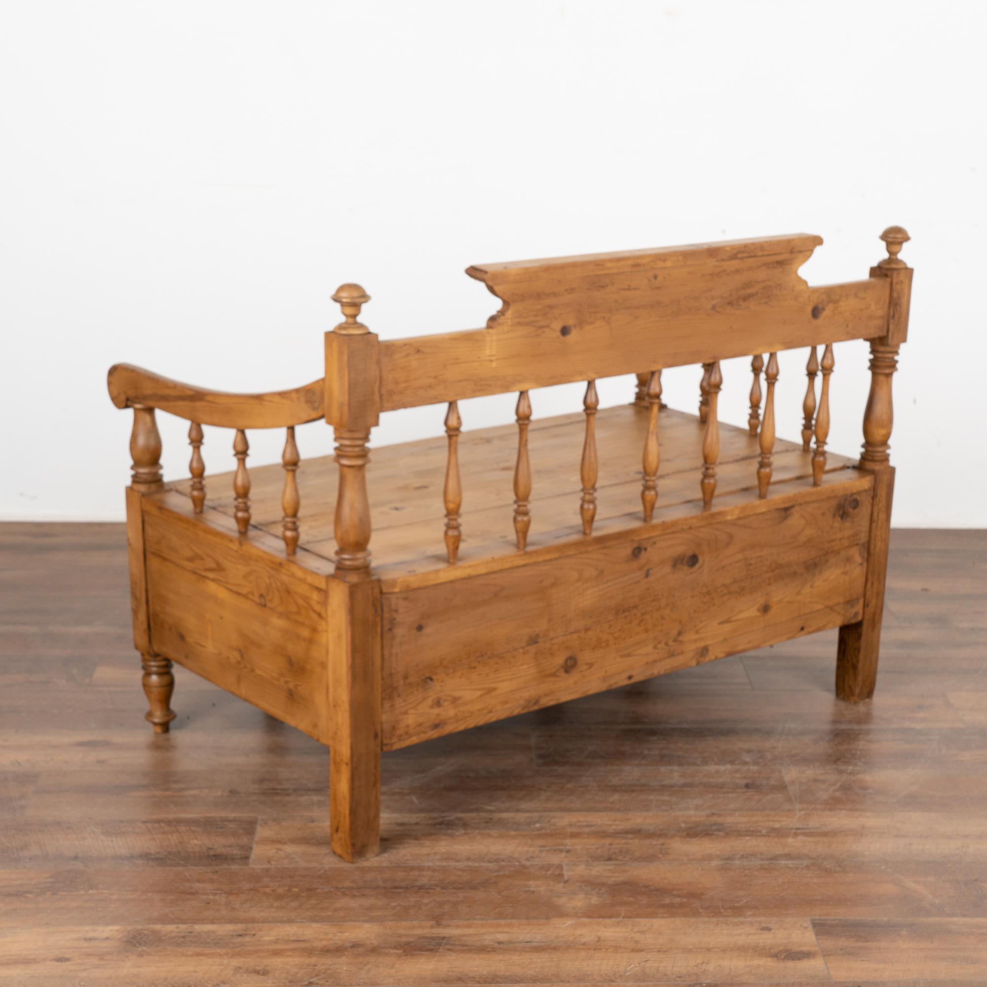 Small Pine Bench With Storage, Sweden Circa 1840-60 4