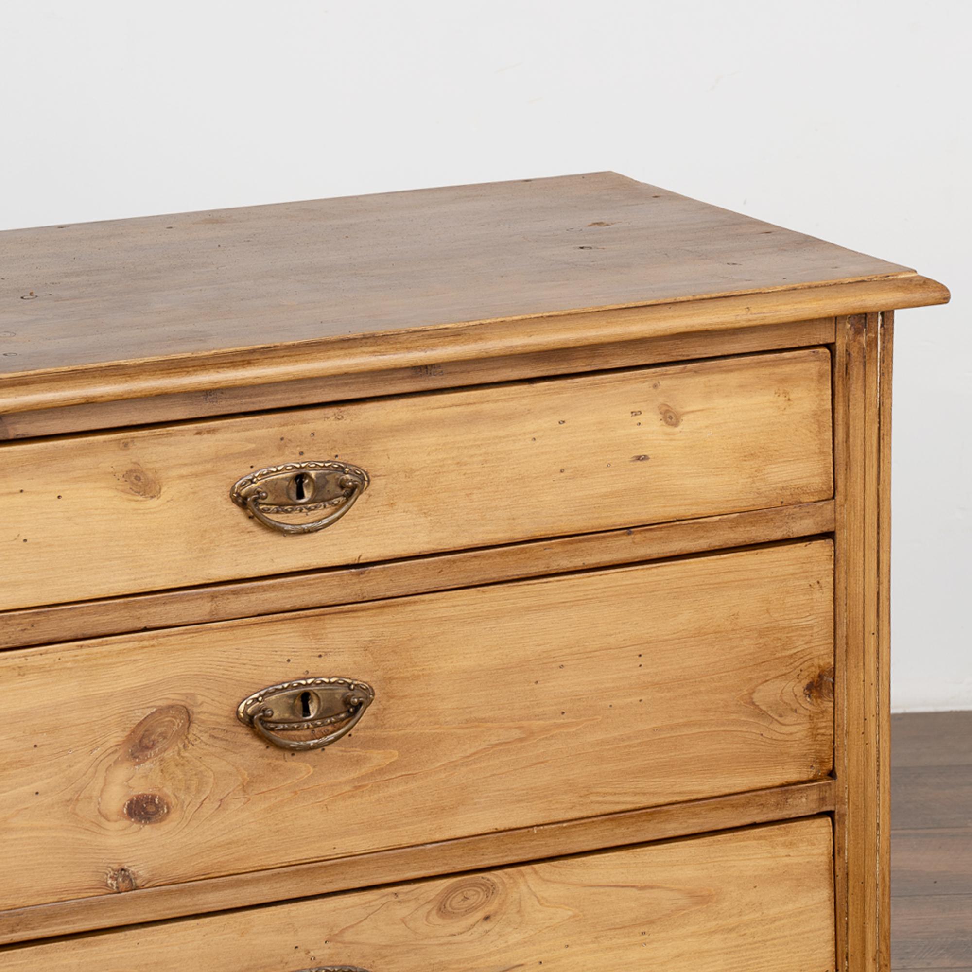 Country Small Pine Chest of Three Drawers, Denmark circa 1890-1900
