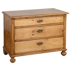 Antique Small Pine Chest of Three Drawers, Denmark circa 1890-1900