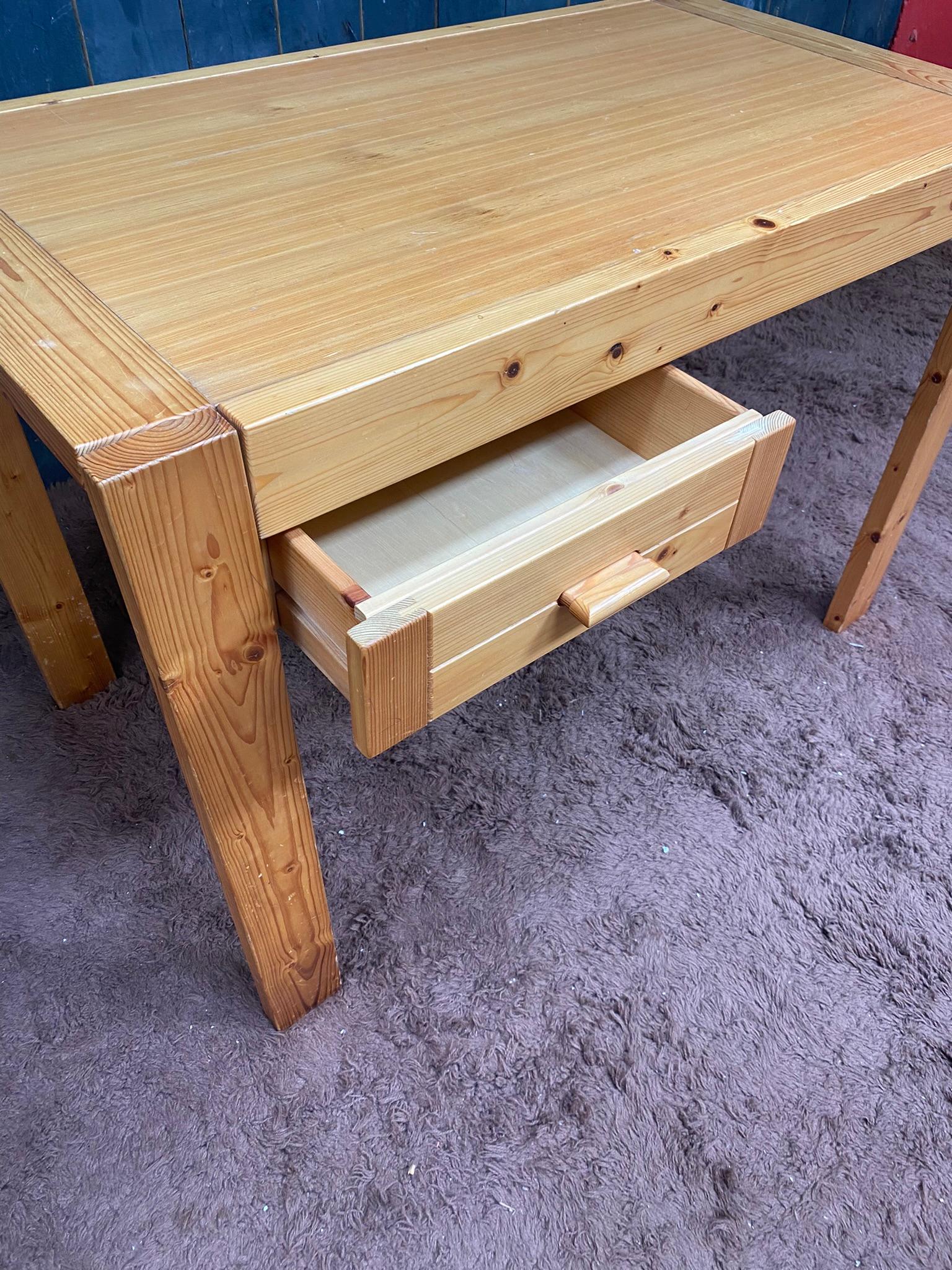 French Small Pine Desk Table in the 