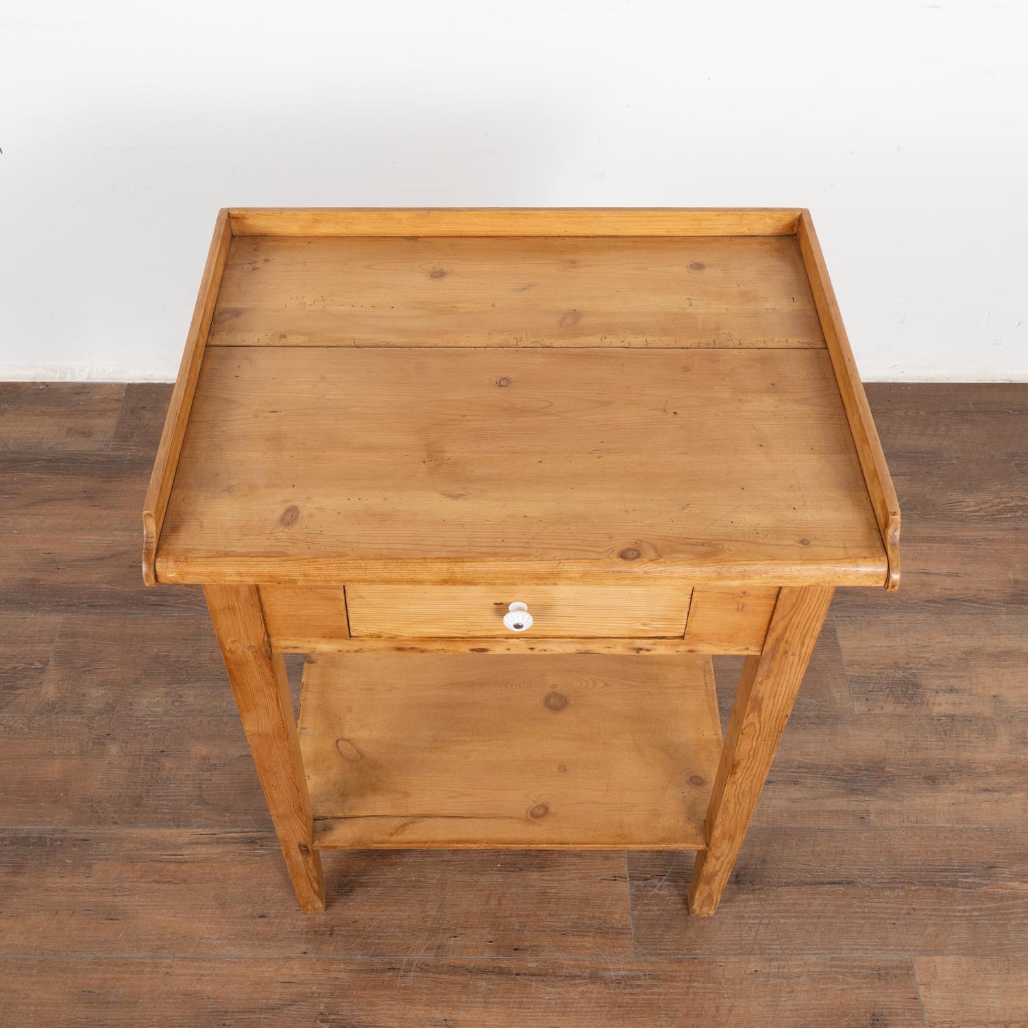 Danish Small Pine Side Table With Drawer, Denmark circa 1890