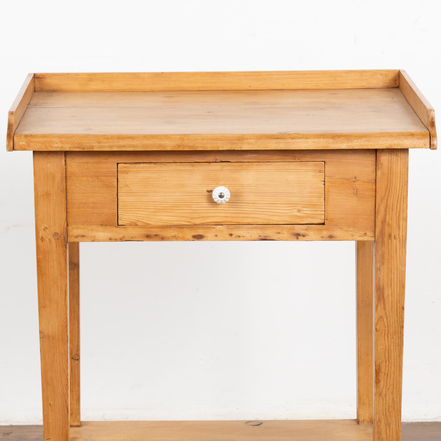 19th Century Small Pine Side Table With Drawer, Denmark circa 1890