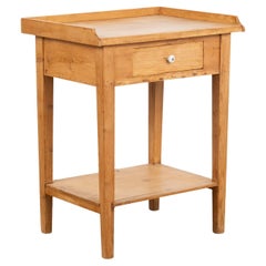 Antique Small Pine Side Table With Drawer, Denmark circa 1890