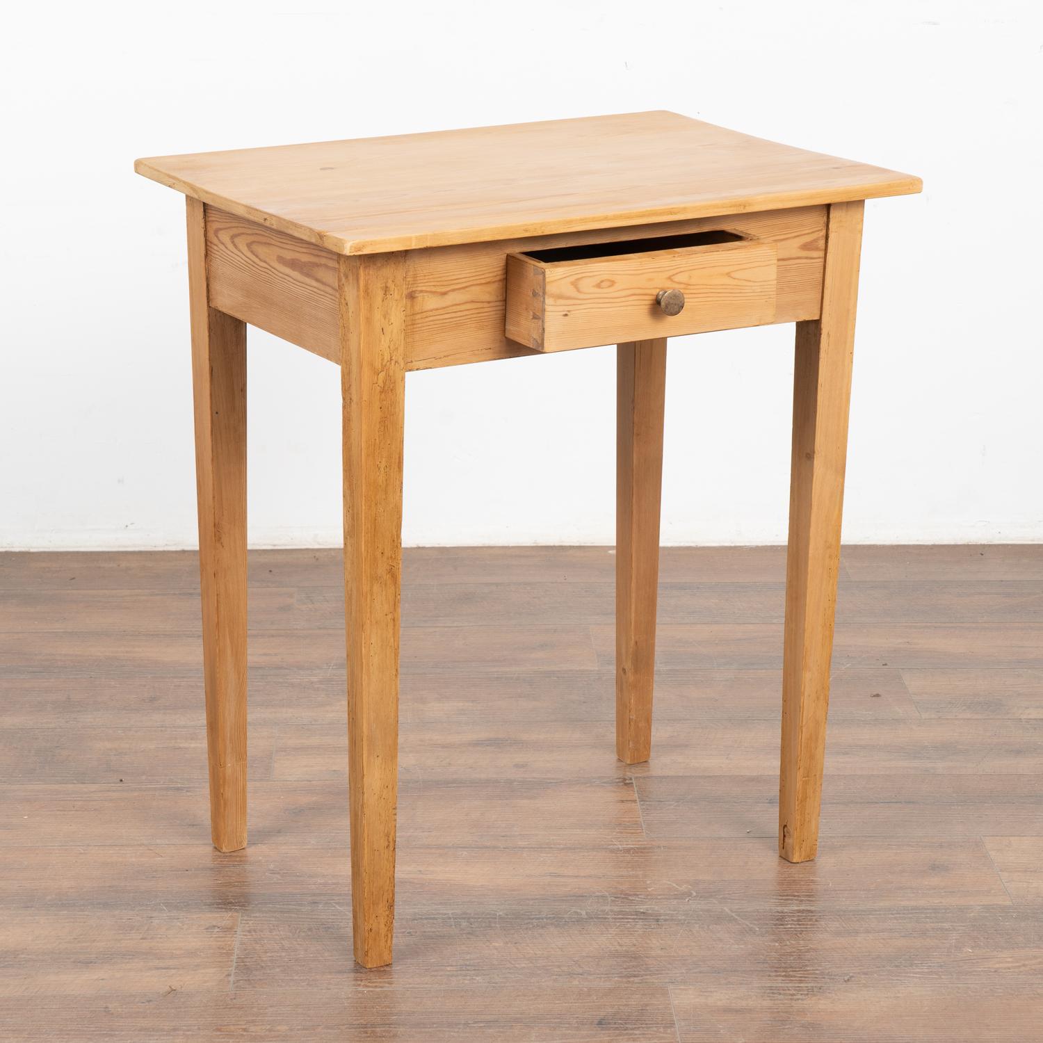 Country Small Pine Side Table With Tapered Legs, Denmark circa 1900's For Sale