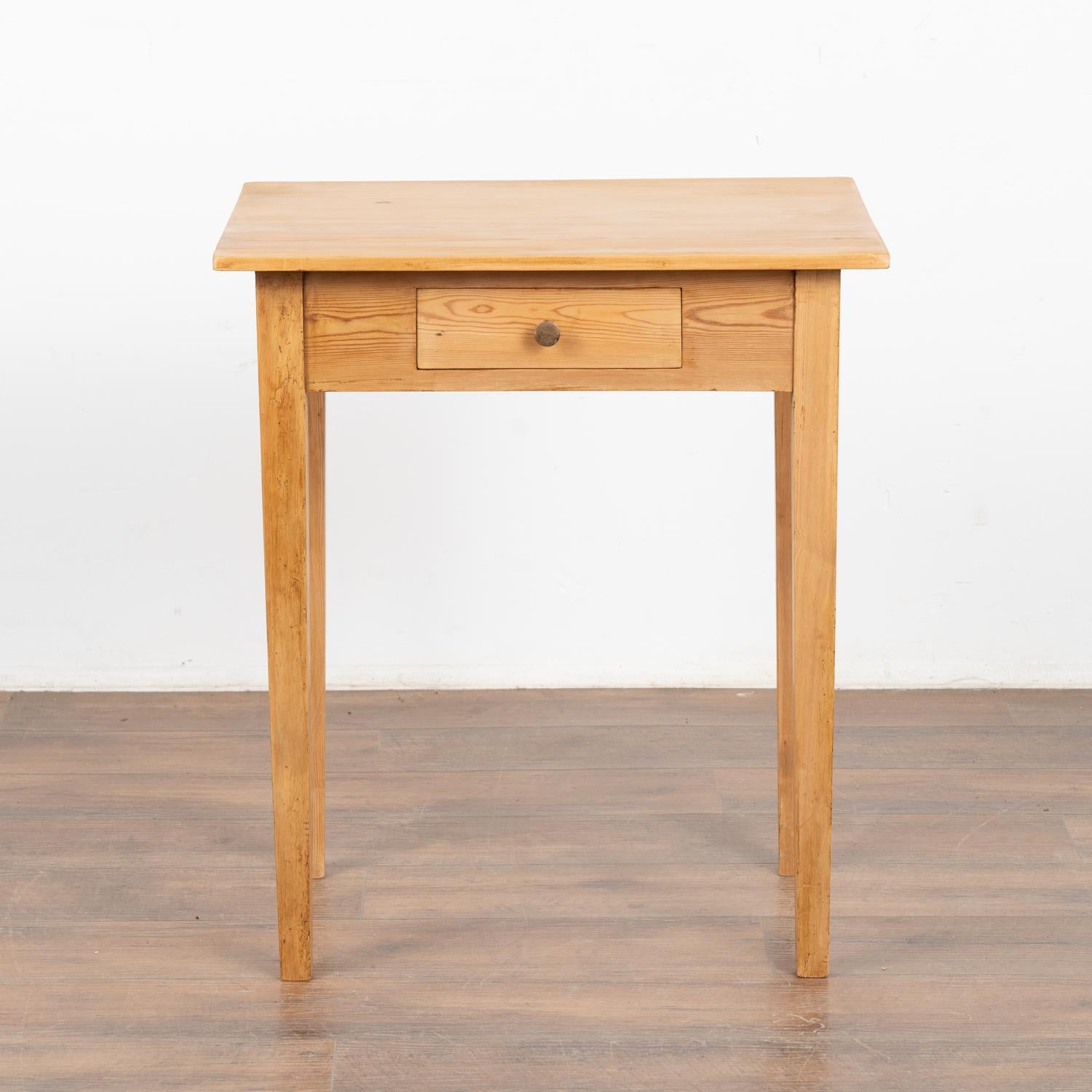 Danish Small Pine Side Table With Tapered Legs, Denmark circa 1900's For Sale