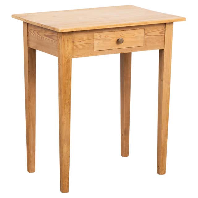 Pine Side Table With Turned Legs and Drawer, Denmark circa 1880-1900 ...
