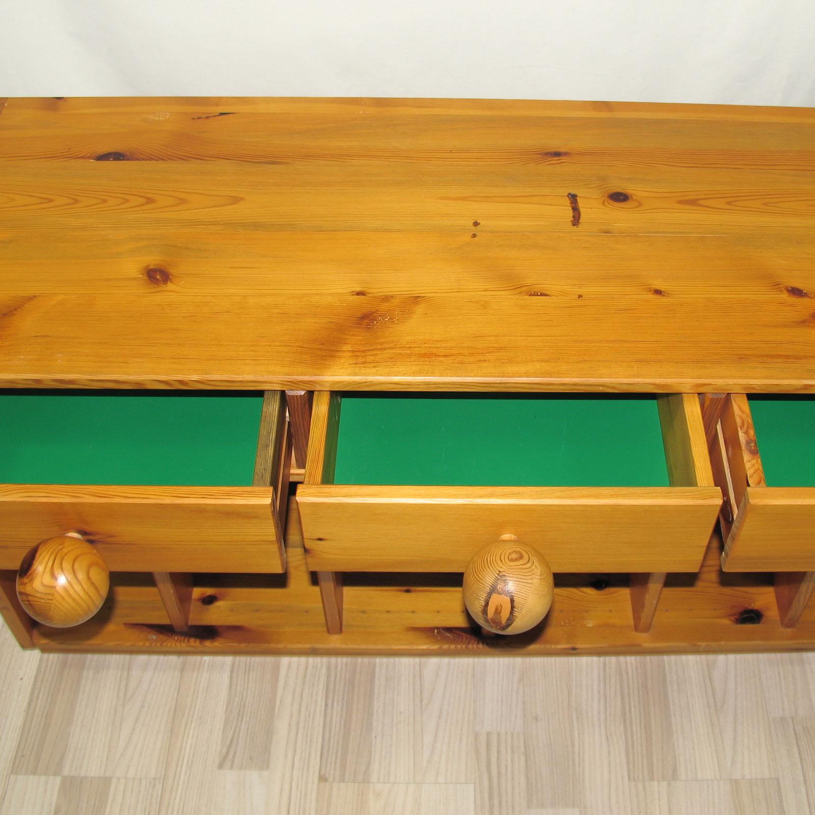 Small Pine Sideboard by Sven Larsson, Sweden 1970s For Sale 3