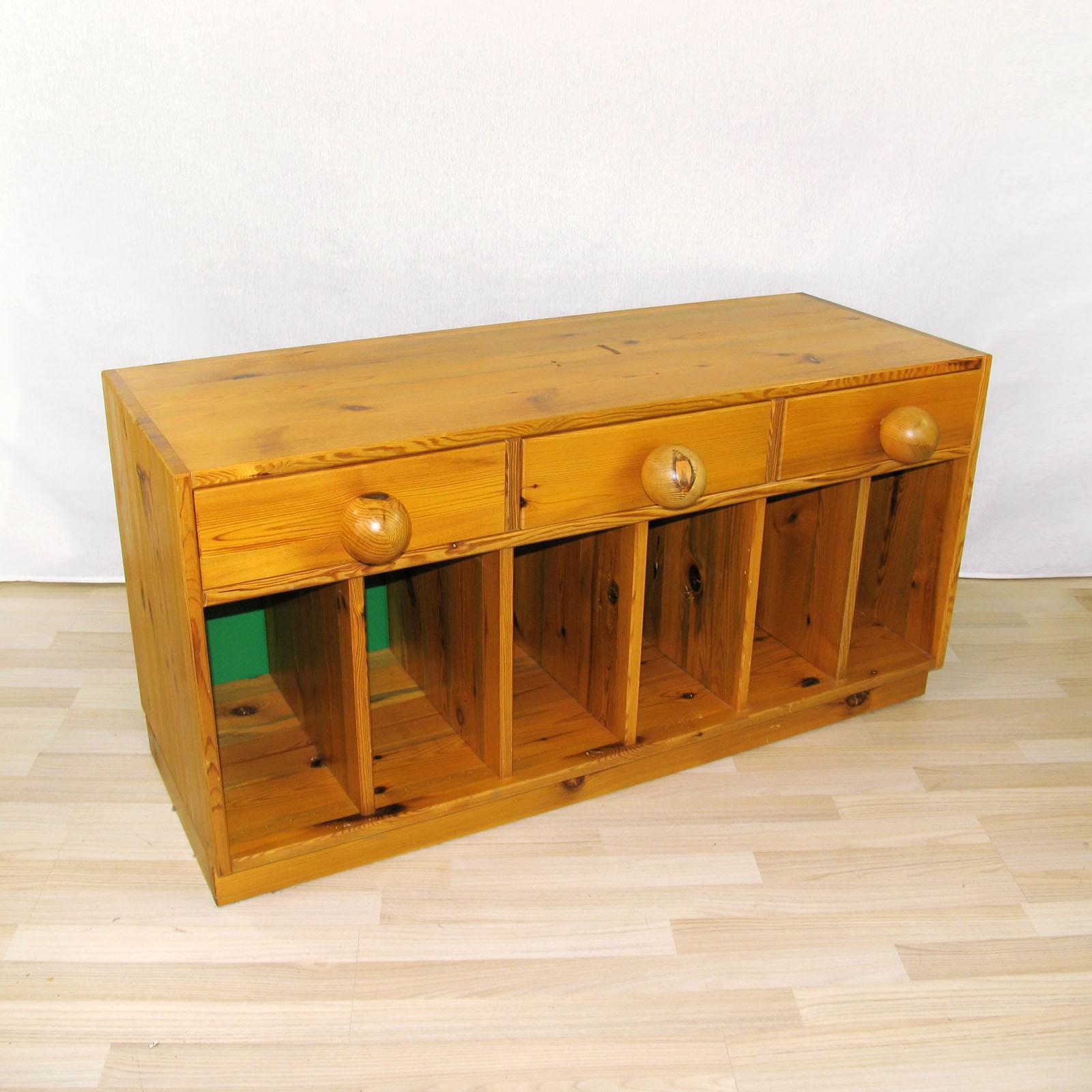 Scandinavian Modern Small Pine Sideboard by Sven Larsson, Sweden 1970s For Sale