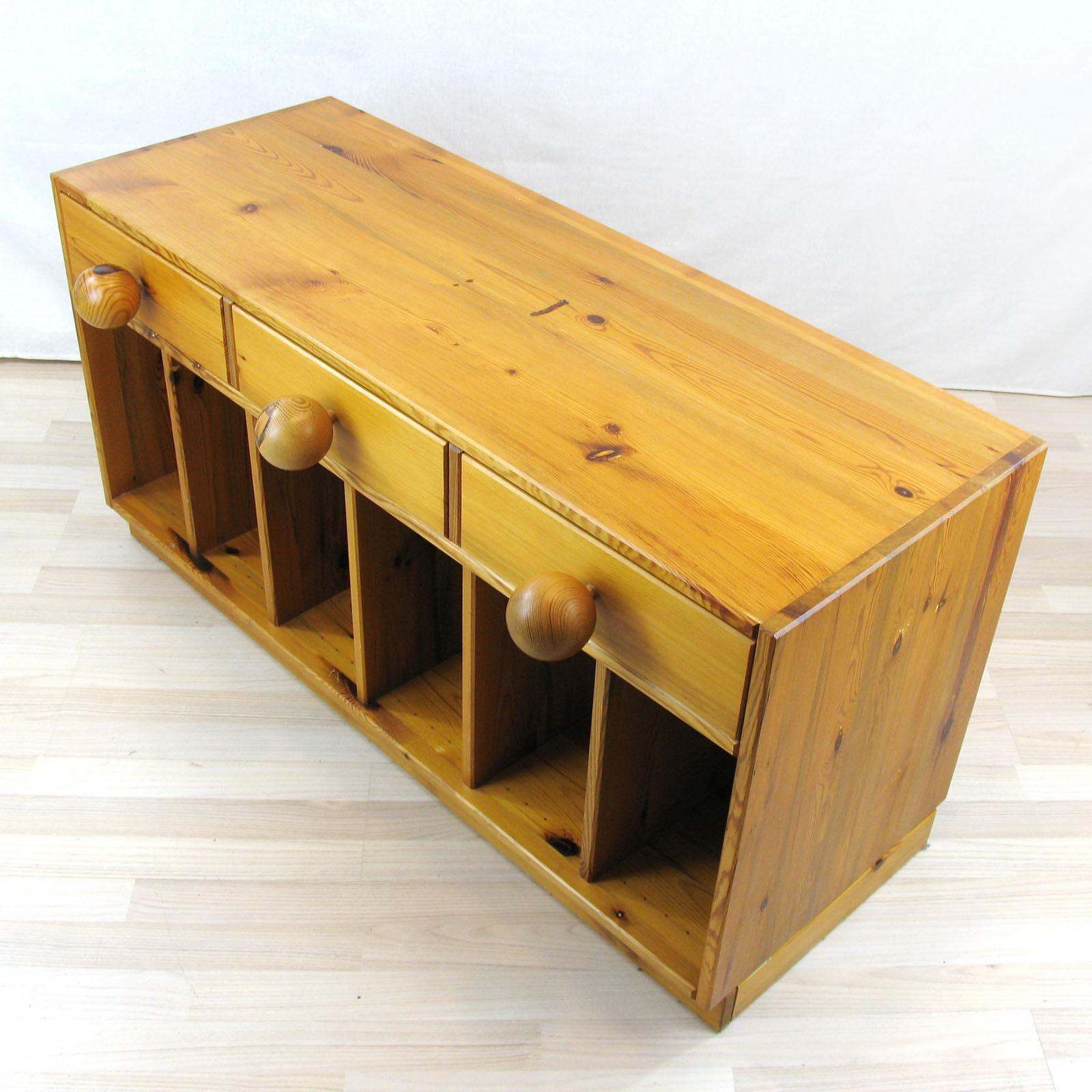 Late 20th Century Small Pine Sideboard by Sven Larsson, Sweden 1970s For Sale